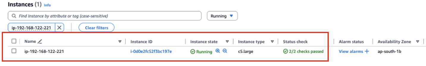 Figure 7. Shows recovered EC2 instance